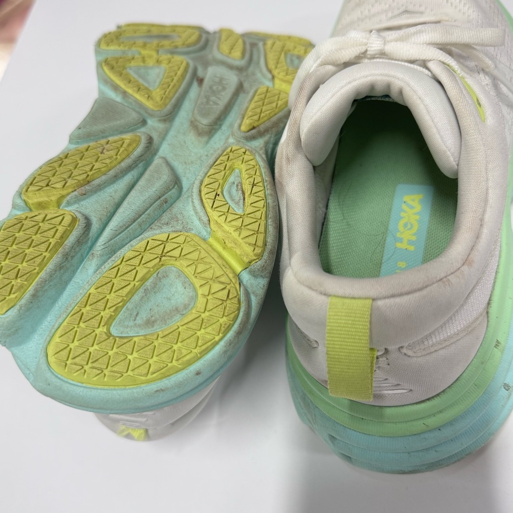 Hoka One One Bondi 8 - Blanc De Blanc - Sunlit Ocean Blue Green Women's Size 7 - Picture 8 of 8